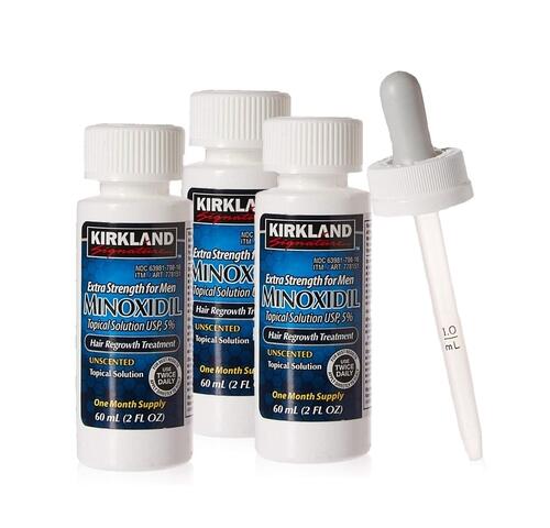 MINOXIDIL KIRKLAND 5% ORIGINAL - 3 meses (3 Frascos de 60ml)