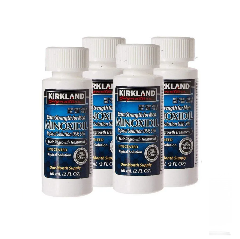 MINOXIDIL KIRKLAND 5% ORIGINAL - 4 meses 4 Frascos de 60ml