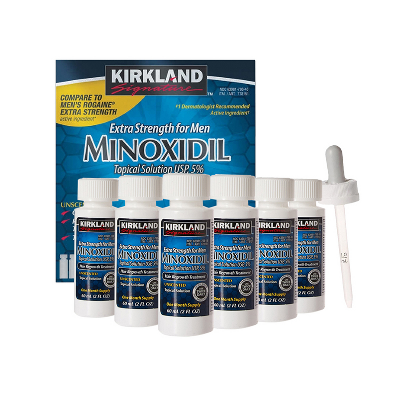 MINOXIDIL KIRKLAND 5% ORIGINAL - 6 meses (6 Frascos de 60ml)- Pronta Entrega