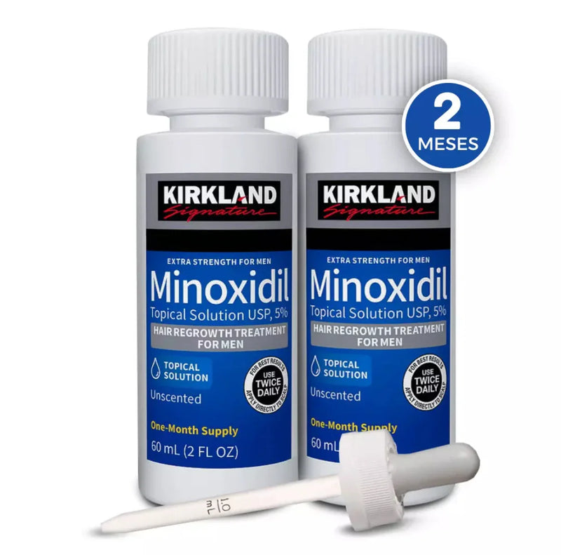 MINOXIDIL KIRKLAND 5% ORIGINAL - 2 meses (2 Frascos de 60ml)